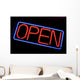 Neon Open Sign Glowing Wall Decal