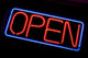 Neon Open Sign Glowing Wall Decal