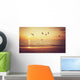 Sunrise and Flying Birds Wall Decal