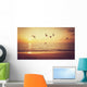 Sunrise and Flying Birds Wall Decal