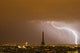 Lightning near Eiffel Tower Wall Decal