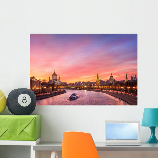 Scarlet Glow over Moscow Wall Decal