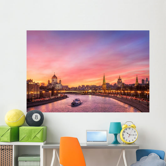 Scarlet Glow over Moscow Wall Decal
