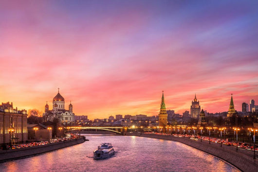 Scarlet Glow over Moscow Wall Decal