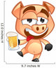 Drunk Pig Wall Decal