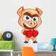 Cerdito Con Guantes Boxeo Wall Decal