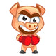 Cerdito Con Guantes Boxeo Wall Decal