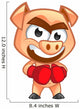 Cerdito Con Guantes Boxeo Wall Decal