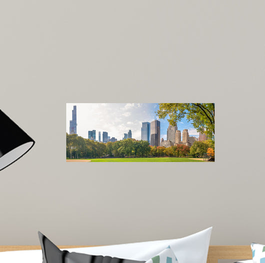 City Park and Skyscrapers Wall Decal