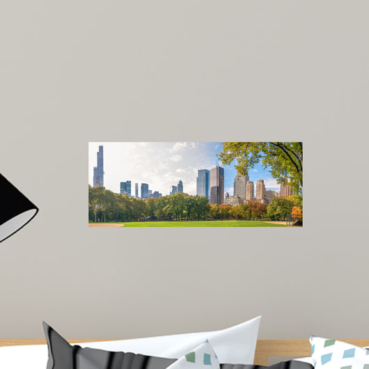 City Park and Skyscrapers Wall Decal