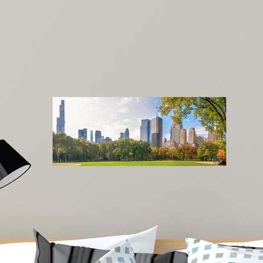 City Park and Skyscrapers Wall Decal