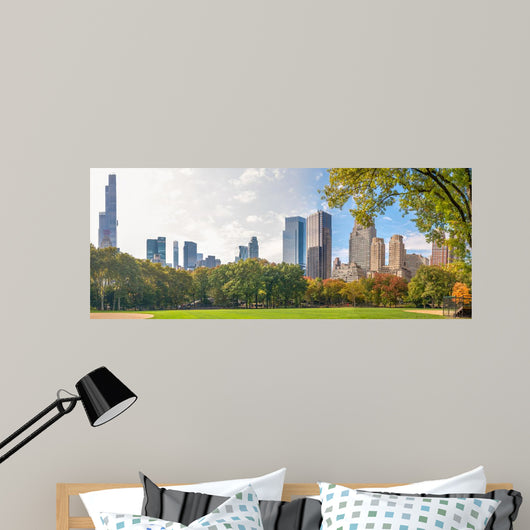 City Park and Skyscrapers Wall Decal