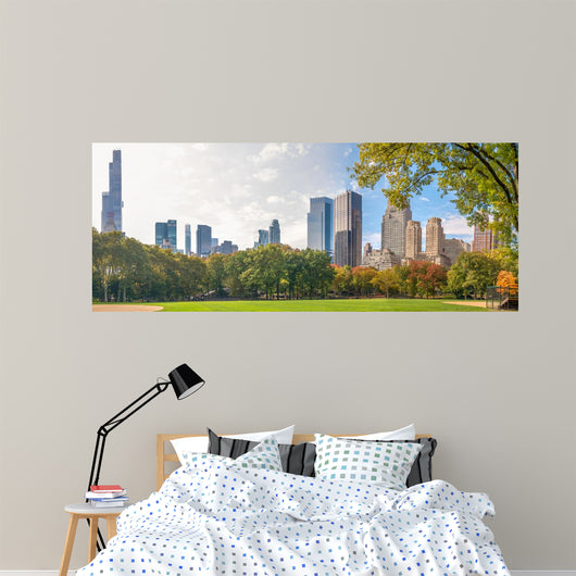 City Park and Skyscrapers Wall Decal