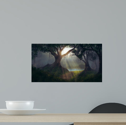 Sun Rays Forest Wall Decal