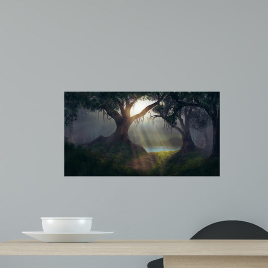 Sun Rays Forest Wall Decal
