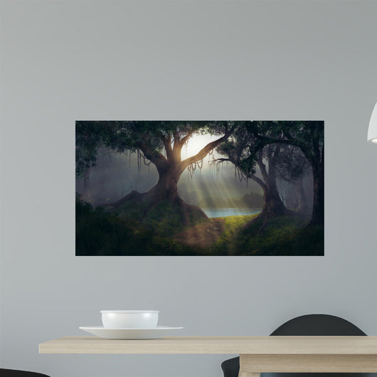 Sun Rays Forest Wall Decal