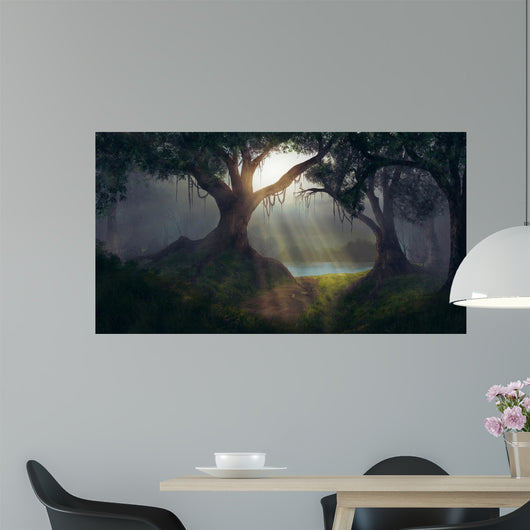 Sun Rays Forest Wall Decal