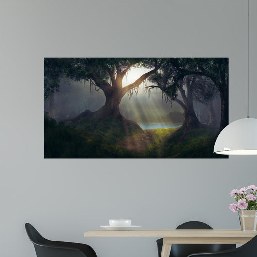 Sun Rays Forest Wall Decal