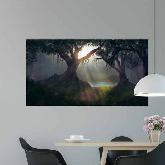 Sun Rays Forest Wall Decal