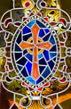 Stained Glass Rendition Cross Wall Decal