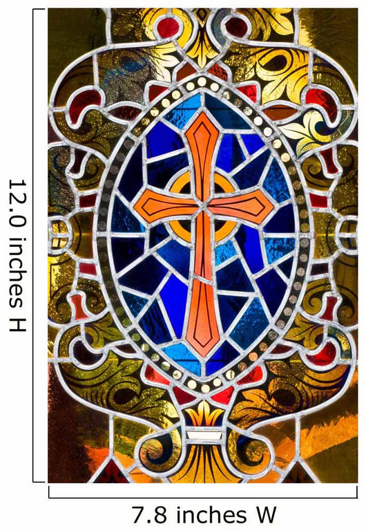 Stained Glass Rendition Cross Wall Decal