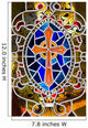 Stained Glass Rendition Cross Wall Decal