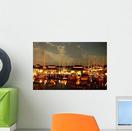 Night Naples Bay Marina Wall Decal