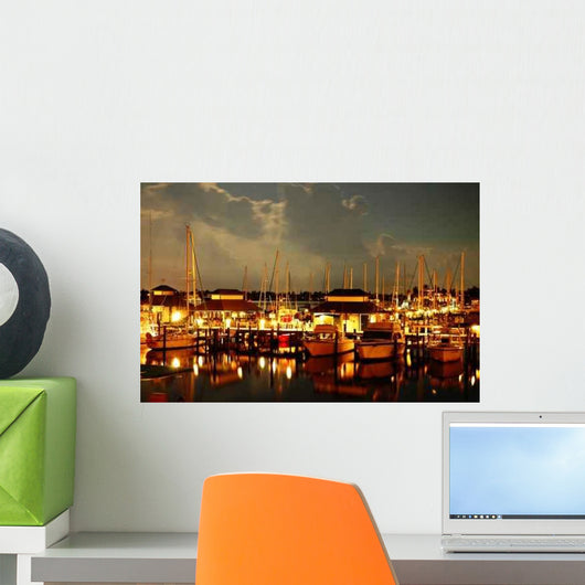 Night Naples Bay Marina Wall Decal