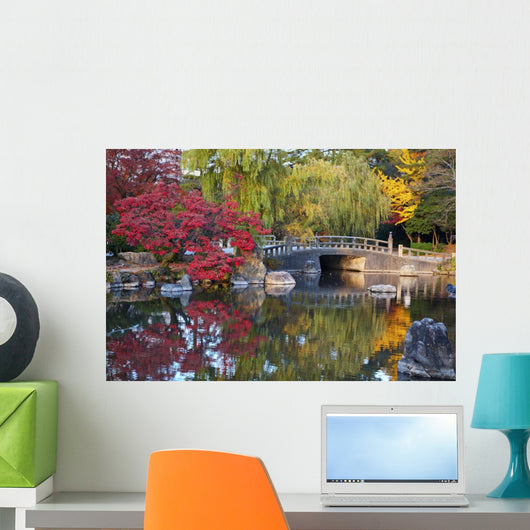 Summer Japanese Landscaped Garden Wall Decal