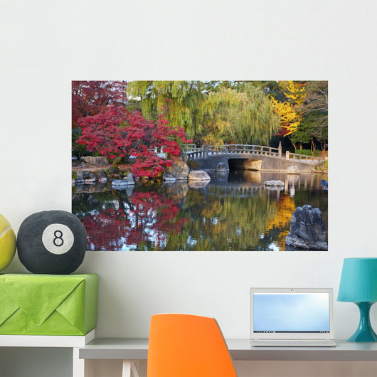 Summer Japanese Landscaped Garden Wall Decal