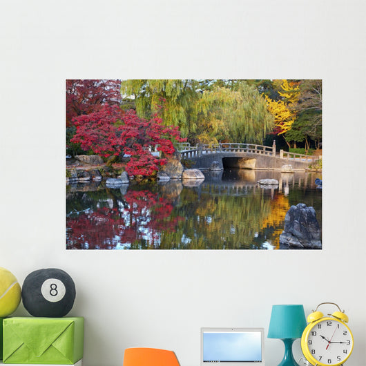 Summer Japanese Landscaped Garden Wall Decal