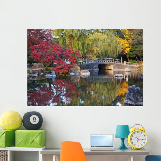Summer Japanese Landscaped Garden Wall Decal