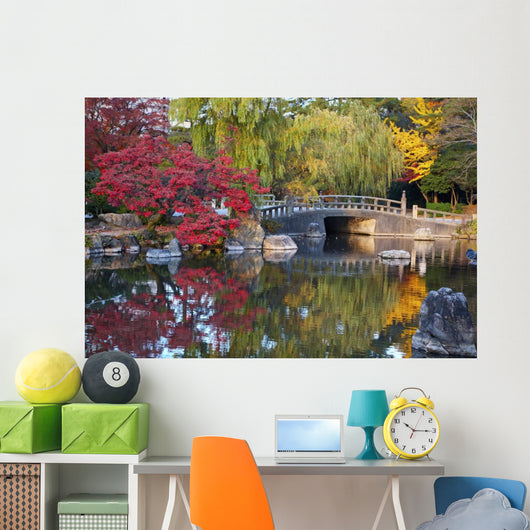 Summer Japanese Landscaped Garden Wall Decal