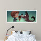 Nino Y Perro Comiendo Wall Decal