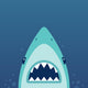 Shark Attack Illustration Wall Decal