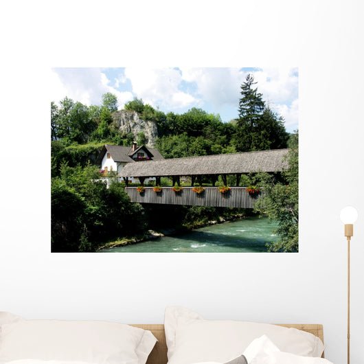 Ponte Coperto Sul Fiume Wall Decal