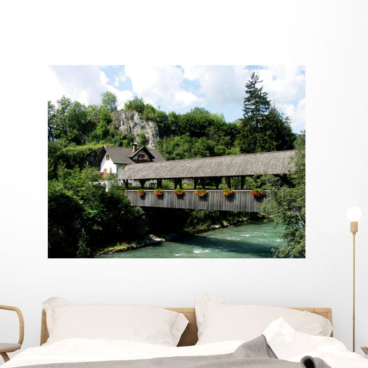 Ponte Coperto Sul Fiume Wall Decal