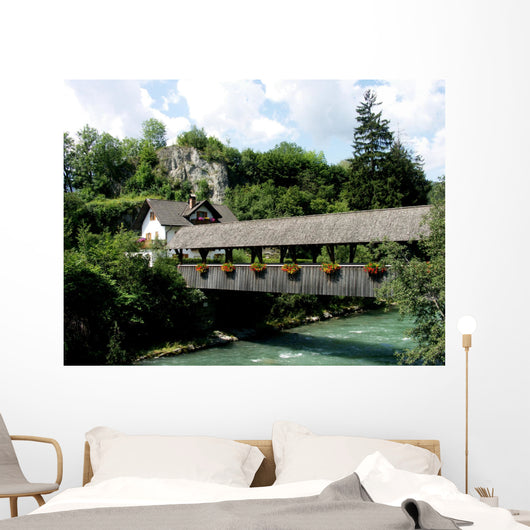 Ponte Coperto Sul Fiume Wall Decal
