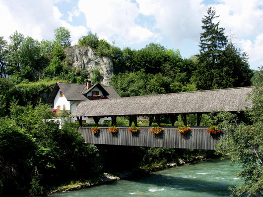 Ponte Coperto Sul Fiume Wall Decal