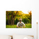 Man Sitting Grass Park Wall Decal