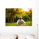 Man Sitting Grass Park Wall Decal