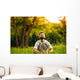 Man Sitting Grass Park Wall Decal