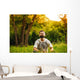 Man Sitting Grass Park Wall Decal