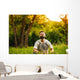 Man Sitting Grass Park Wall Decal