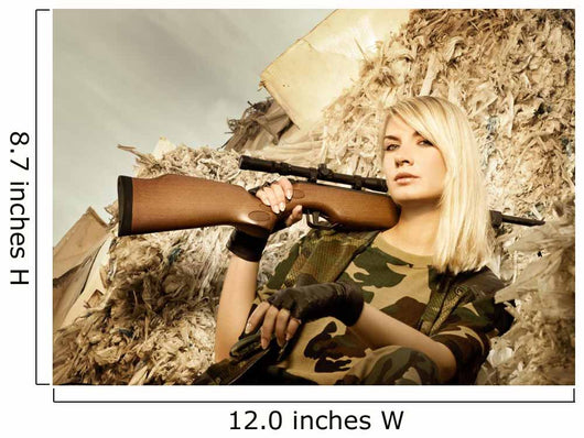 Beautiful Woman Soldier with Wall Decal