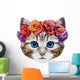 Artsy Floral Cat Wall Decal