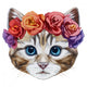 Artsy Floral Cat Wall Decal