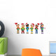 Multicultural Kids Wearing Xmas Wall Decal