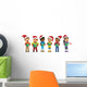 Multicultural Kids Wearing Xmas Wall Decal