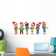 Multicultural Kids Wearing Xmas Wall Decal